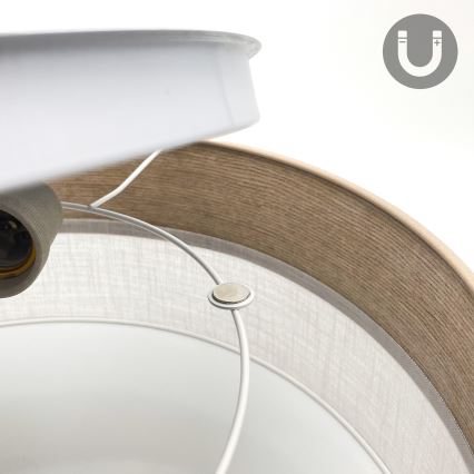 Φωτιστικό οροφής SIRJA WOOD 1xE27/15W/230V διάμετρος 35 cm λευκό/δρυς