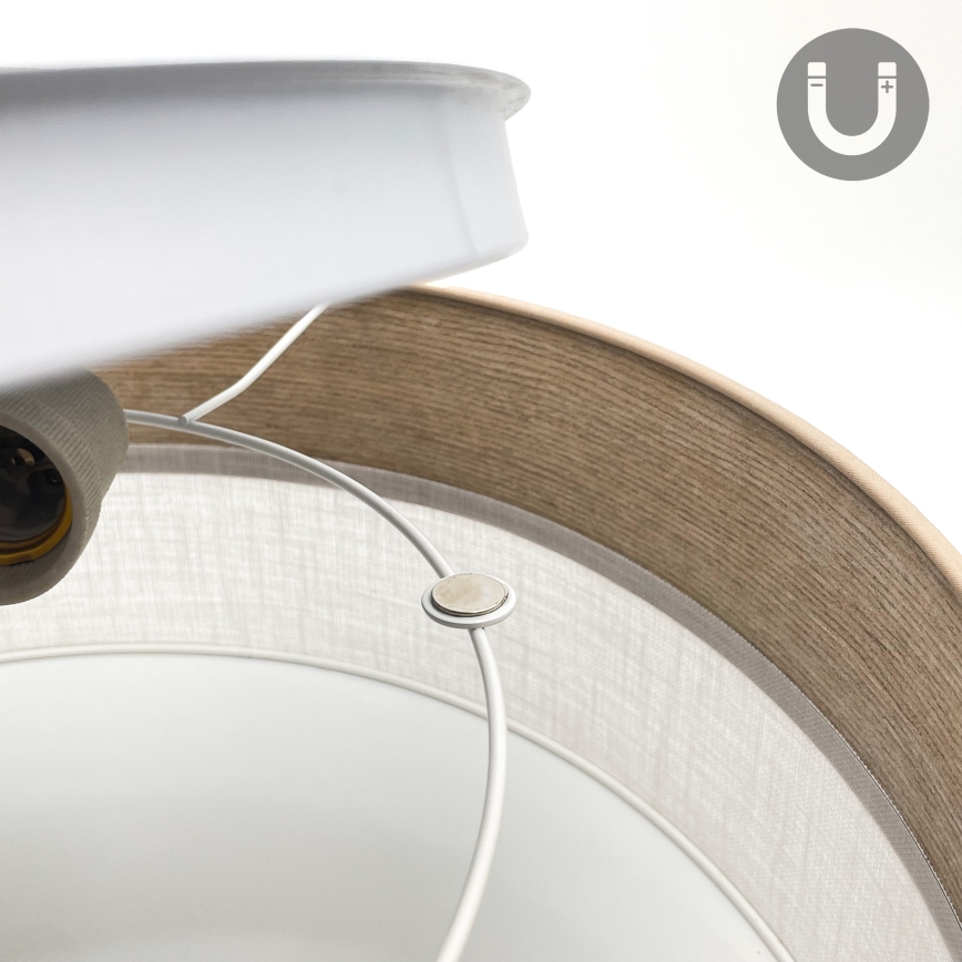 Φωτιστικό οροφής SIRJA WOOD 1xE27/15W/230V διάμετρος 35 cm λευκό/δρυς