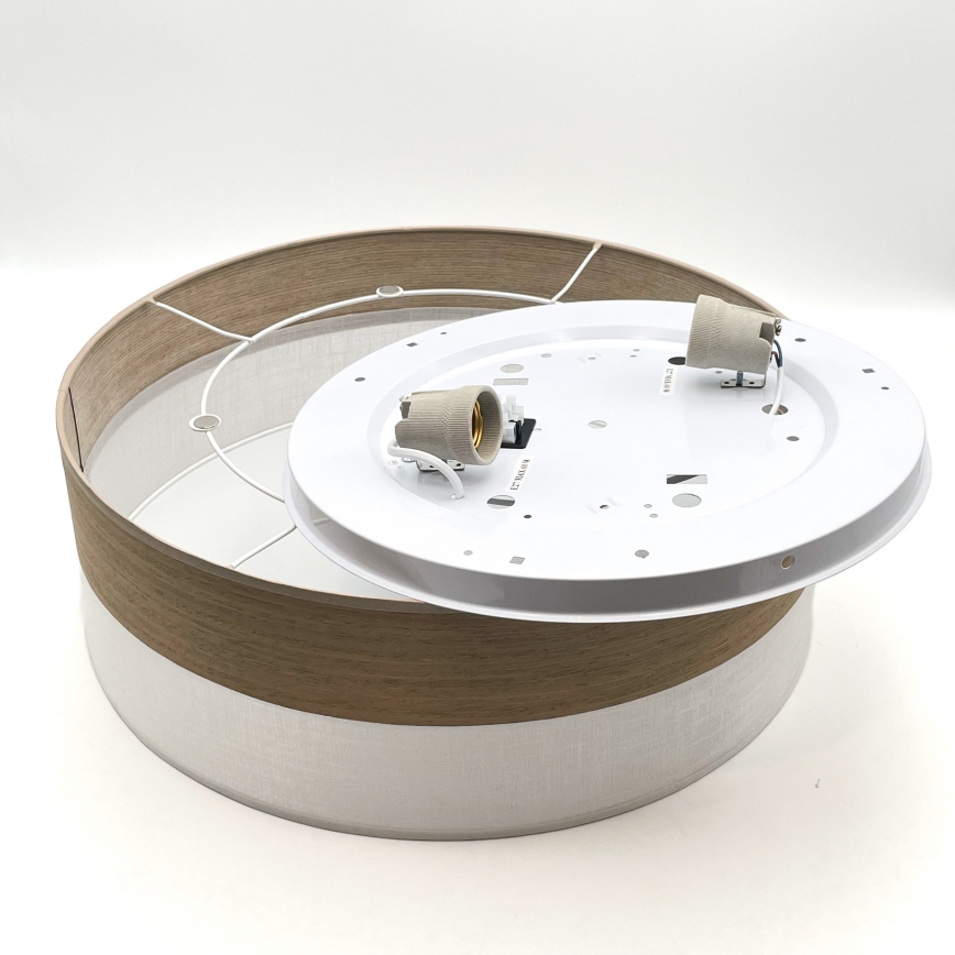 Φωτιστικό οροφής SIRJA WOOD 2xE27/15W/230V διάμετρος 45 cm λευκό/δρυς