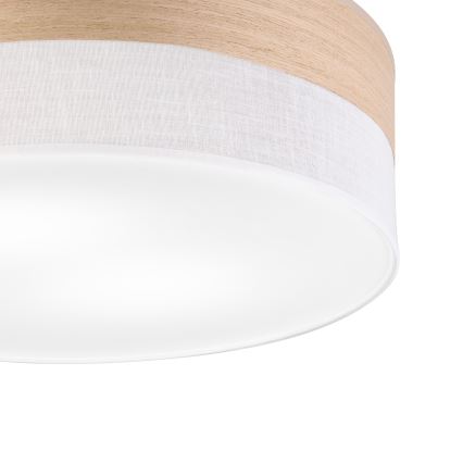 Φωτιστικό οροφής SIRJA WOOD 2xE27/15W/230V διάμετρος 45 cm λευκό/δρυς