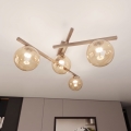 Φωτιστικό οροφής SMART 4xE14/10W/230V μπεζ/καπνιστό μπεζ