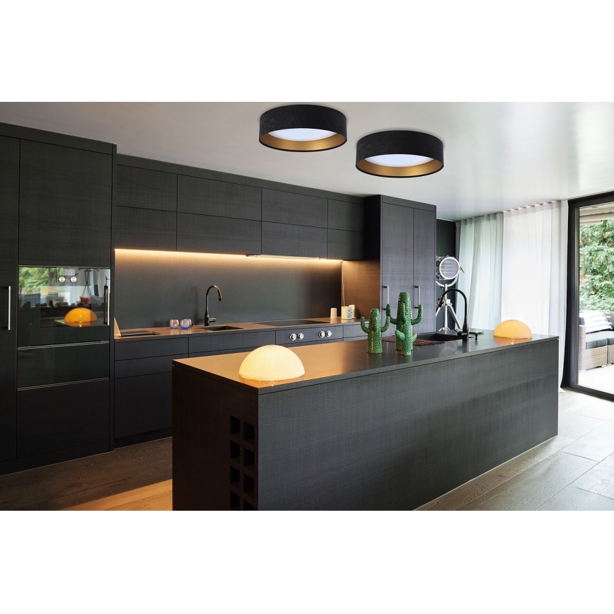 LED Ρυθμιζόμενο Φωτιστικό Οροφής SMART GALAXY LED/36W/230V διάμ. 55 εκ. 2700-6500K Wi-Fi Tuya μαύρο/χρυσό + τηλεχειριστήριο