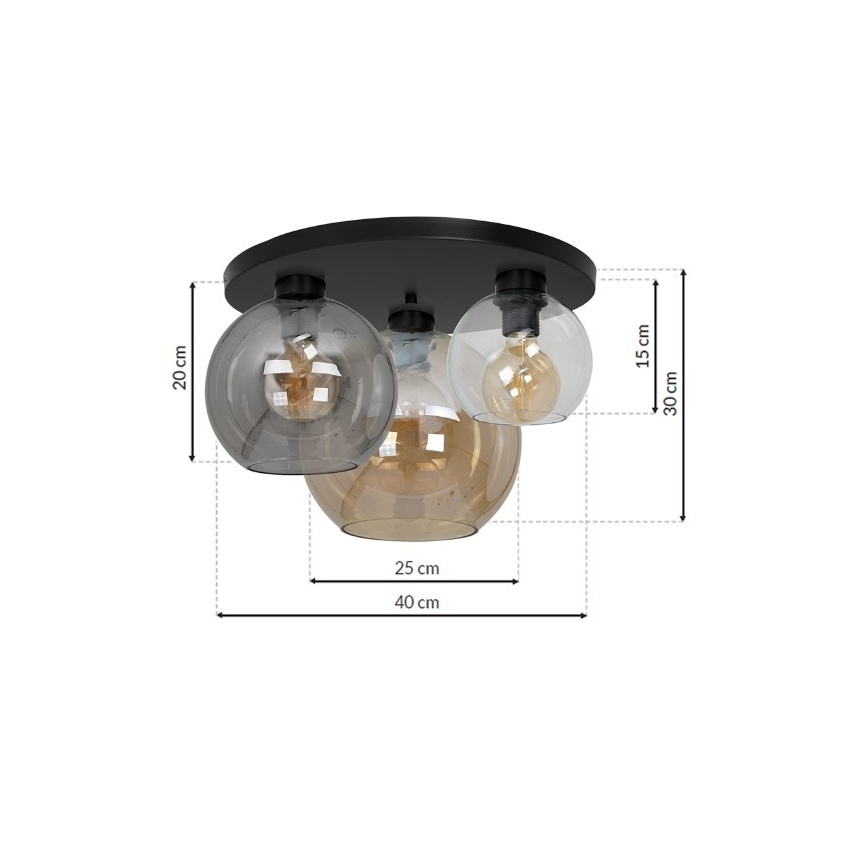 Φωτιστικό οροφής SOFIA 3xE27/60W/230V μίξη