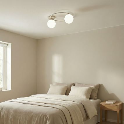 Φωτιστικό οροφής SOPRA 2xE14/10W/230V μπεζ/λευκό