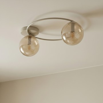 Φωτιστικό οροφής SOPRA 2xE14/10W/230V μπεζ/καπνιστό μπεζ