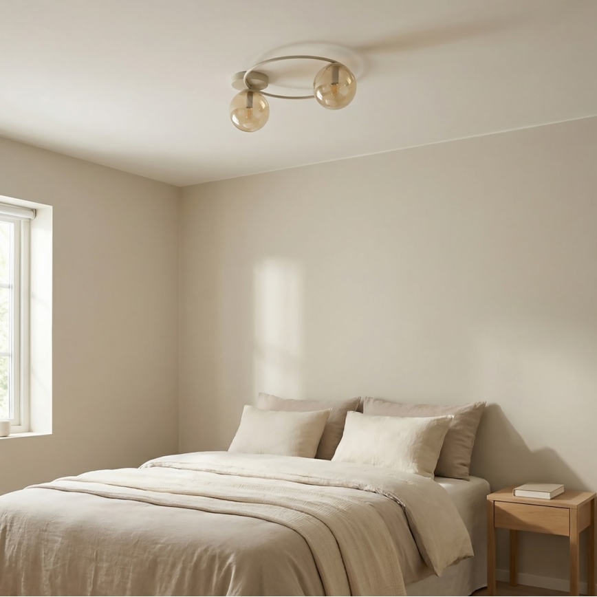 Φωτιστικό οροφής SOPRA 2xE14/10W/230V μπεζ/καπνιστό μπεζ