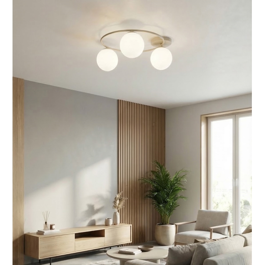 Φωτιστικό οροφής SOPRA 3xE14/10W/230V μπεζ/λευκό