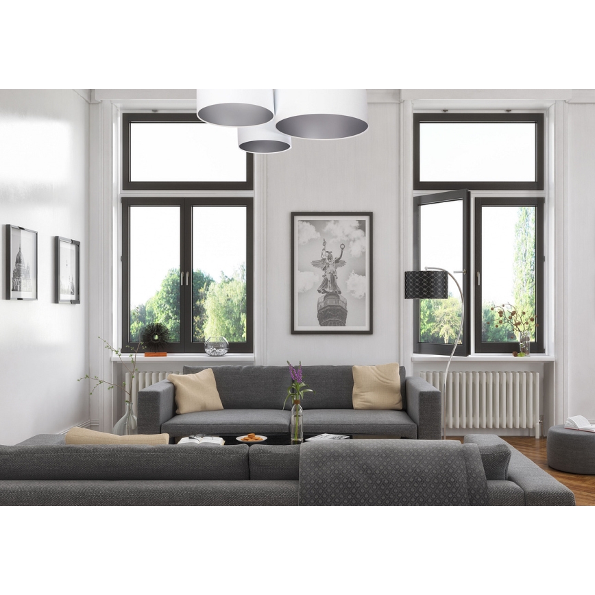 Φωτιστικό οροφής SPACE 3xE27/60W/230V λευκό/ασημί