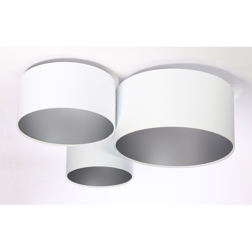 Φωτιστικό οροφής SPACE 3xE27/60W/230V λευκό/ασημί