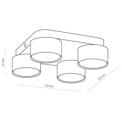 Φωτιστικό οροφής SPACE 4xGX53/15W/230V λευκό