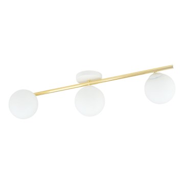 Φωτιστικό οροφής SPLENDI 3xE14/10W/230V λευκό/χρυσό