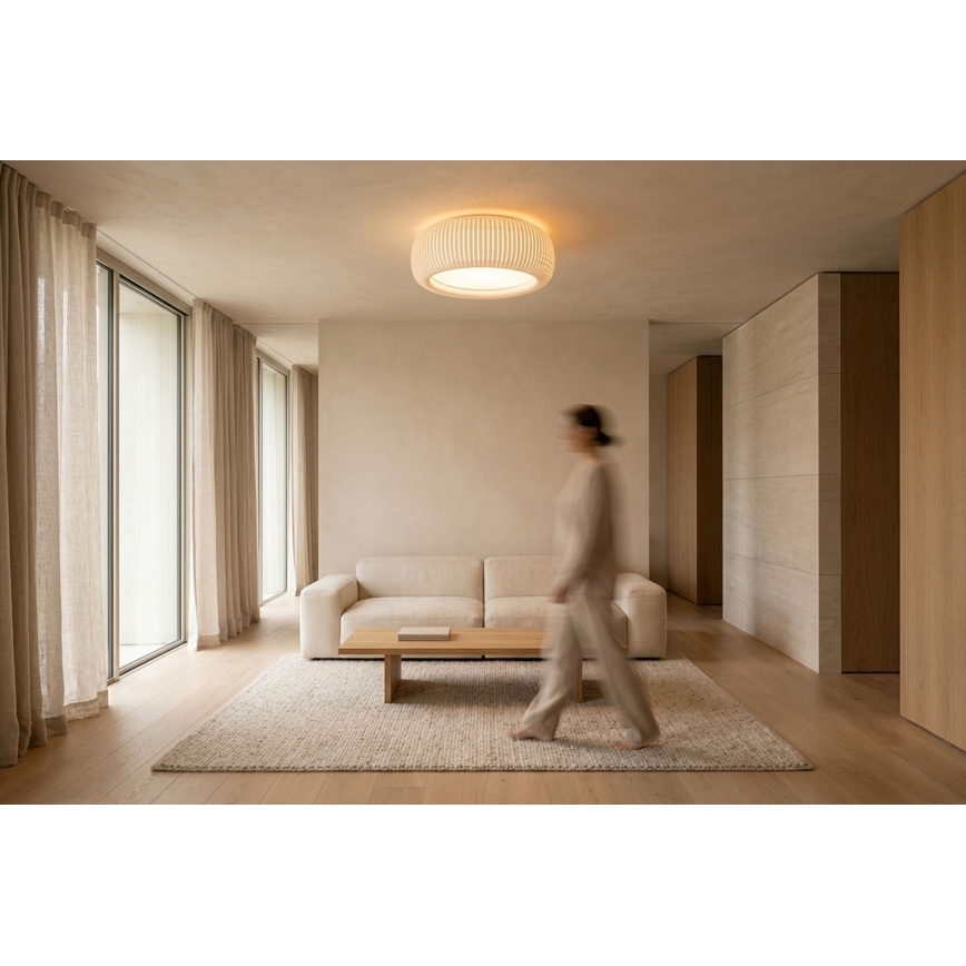 Φωτιστικό οροφής STRIPES 2xE27/40W/230V Ø 55 cm λευκό/κρεμ