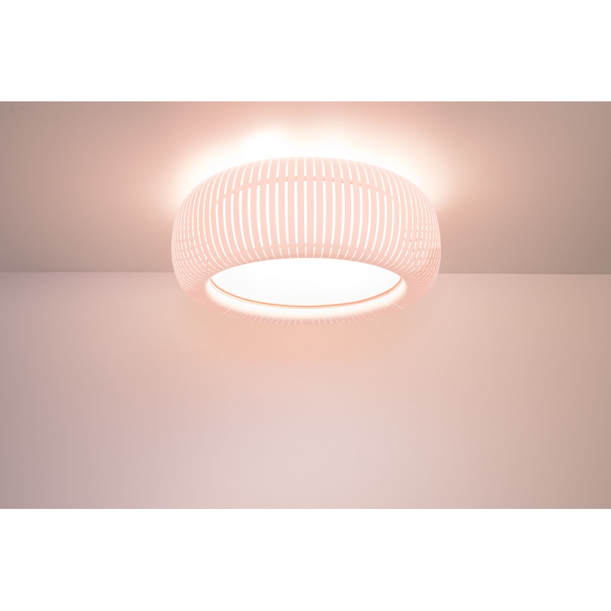 Φωτιστικό οροφής STRIPES 2xE27/40W/230V Ø 55 cm λευκό/ροζ