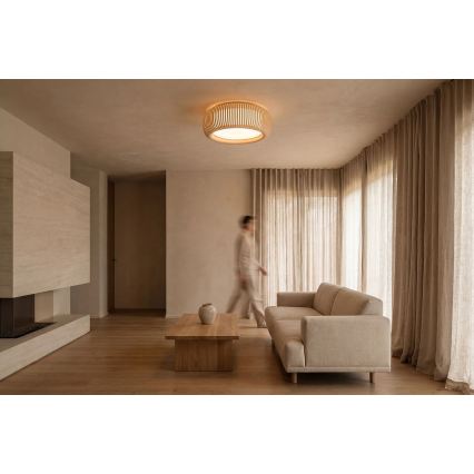 Φωτιστικό οροφής STRIPES 2xE27/40W/230V Ø 55 cm κρεμ/λευκό