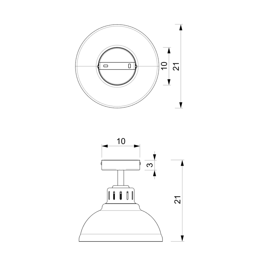 Φωτιστικό οροφής SVEN 1xE27/15W/230V, διάμ. 21 εκ., μπορντό