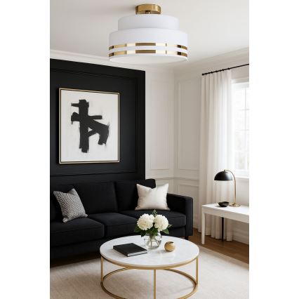 Φωτιστικό οροφής TAMI 1xE27/60W/230V διάμετρος 40 cm λευκό/χρυσό