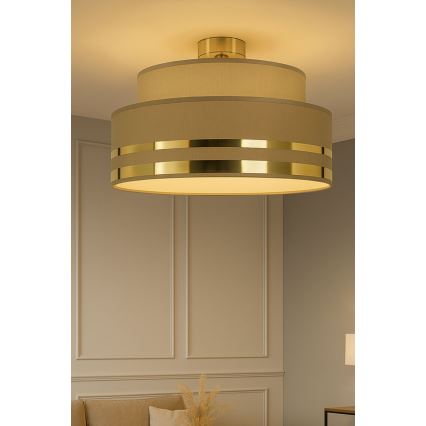 Φωτιστικό οροφής TAMI 1xE27/60W/230V διάμετρος 40 cm καφέ/χρυσό