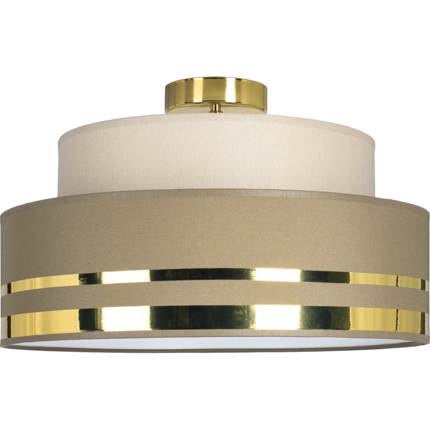 Φωτιστικό οροφής TAMI 1xE27/60W/230V διάμετρος 40 cm μπεζ/καφέ/χρυσό