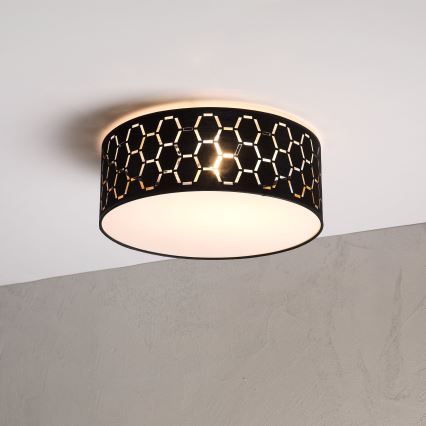 Φωτιστικό οροφής ULLE 1xE27/15W/230V διάμ. 35 εκ. μαύρο