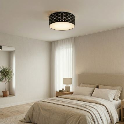 Φωτιστικό οροφής ULLE 1xE27/15W/230V διάμ. 35 εκ. μαύρο
