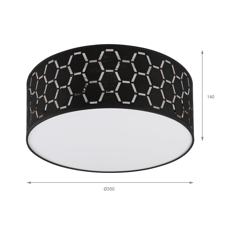 Φωτιστικό οροφής ULLE 1xE27/15W/230V διάμ. 35 εκ. μαύρο