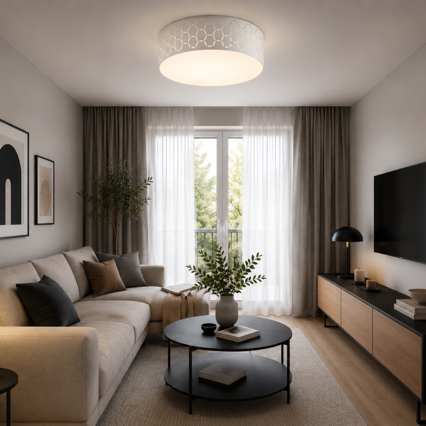 Φωτιστικό οροφής ULLE 2xE27/15W/230V Ø 45 cm λευκό