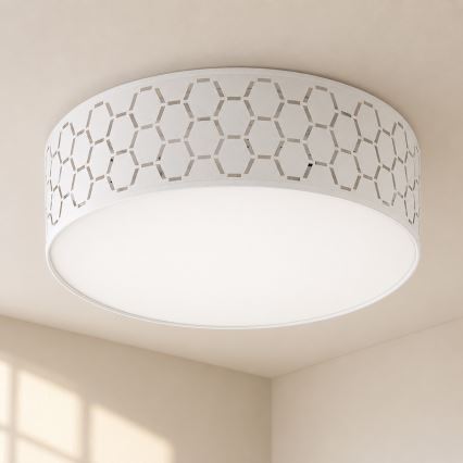 Φωτιστικό οροφής ULLE 2xE27/15W/230V Ø 45 cm λευκό