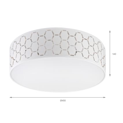 Φωτιστικό οροφής ULLE 2xE27/15W/230V Ø 45 cm λευκό