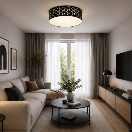 Φωτιστικό οροφής ULLE 2xE27/15W/230V Ø 45 εκ. μαύρο