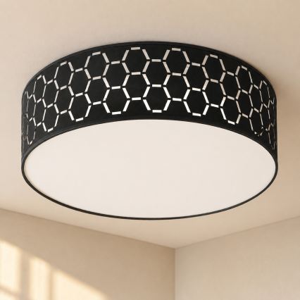 Φωτιστικό οροφής ULLE 2xE27/15W/230V Ø 45 εκ. μαύρο