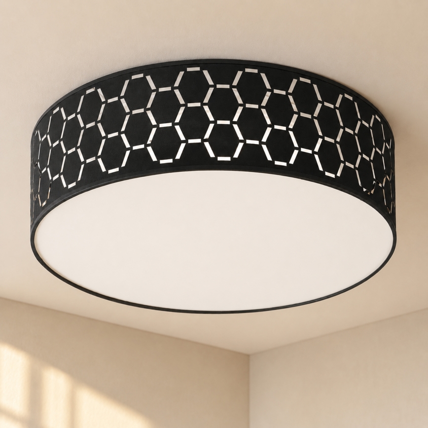 Φωτιστικό οροφής ULLE 2xE27/15W/230V Ø 45 εκ. μαύρο
