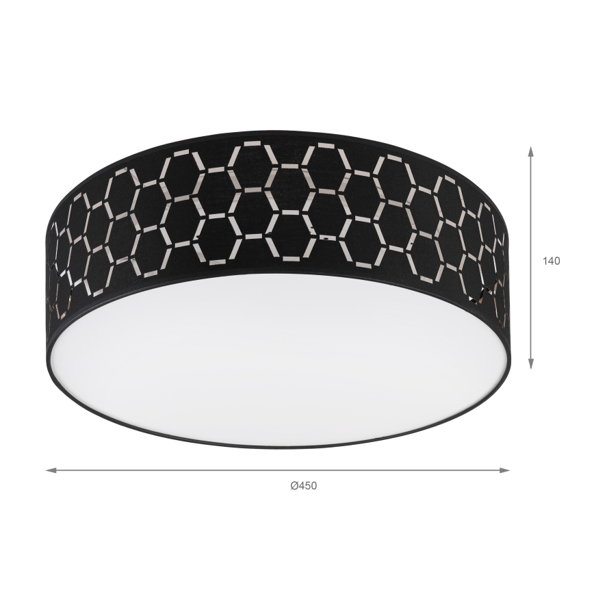 Φωτιστικό οροφής ULLE 2xE27/15W/230V Ø 45 εκ. μαύρο