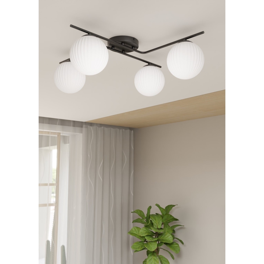 Φωτιστικό οροφής VESPA 4xE14/10W/230V μαύρο/λευκό