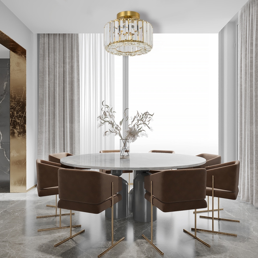 Φωτιστικό οροφής VETRO 1xE27/15W/230V Ø 24,5 εκ., χρυσό