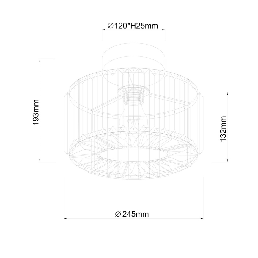 Φωτιστικό οροφής VETRO 1xE27/15W/230V Ø 24,5 εκ., χρυσό