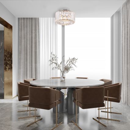 Φωτιστικό οροφής VETRO 1xE27/15W/230V, διάμ. 24,5 εκ., ματ χρώμιο