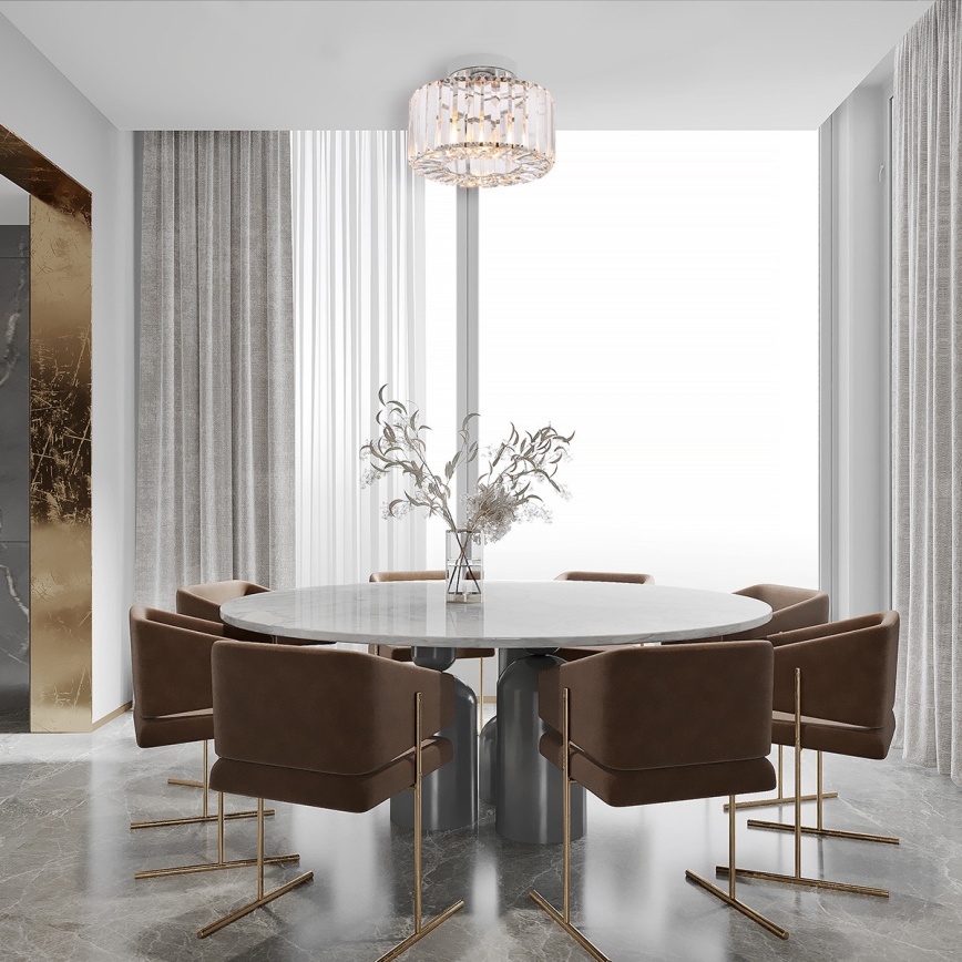 Φωτιστικό οροφής VETRO 1xE27/15W/230V, διάμ. 24,5 εκ., ματ χρώμιο