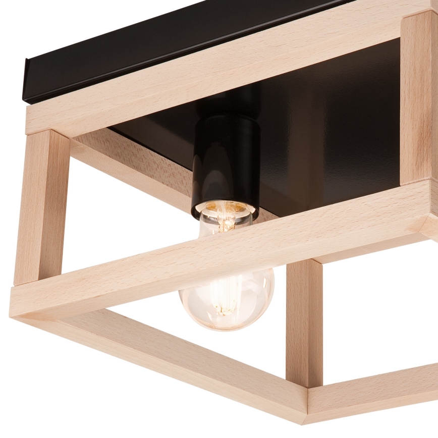 Φωτιστικό οροφής VILLY 2xE27/60W/230V μπεζ/μαύρο οξιά