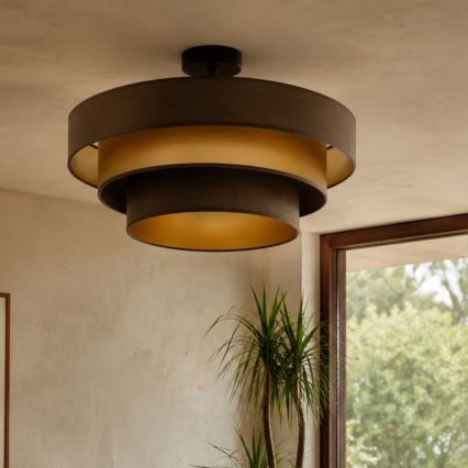 Φωτιστικό οροφής WENTA 1xE27/60W/230V Ø 50 cm καφέ/χρυσό