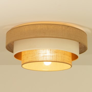 Φωτιστικό οροφής WENTA 1xE27/60W/230V Ø 50 cm τζούτα/μπεζ