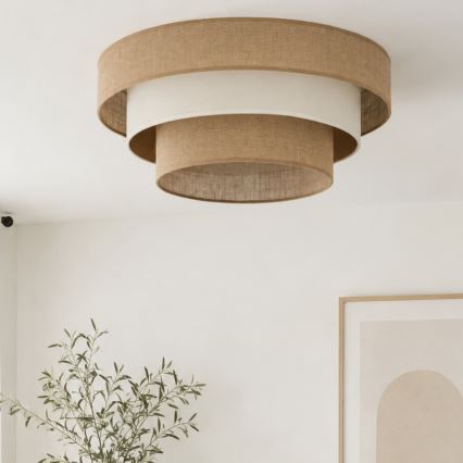 Φωτιστικό οροφής WENTA 1xE27/60W/230V Ø 50 cm τζούτα/μπεζ