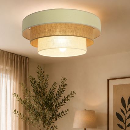 Φωτιστικό οροφής WENTA 1xE27/60W/230V Ø 50 cm μπεζ/γιούτα