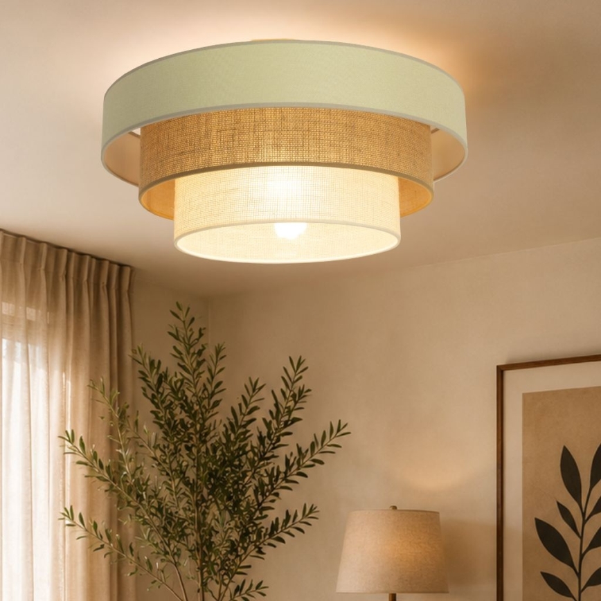 Φωτιστικό οροφής WENTA 1xE27/60W/230V Ø 50 cm μπεζ/γιούτα