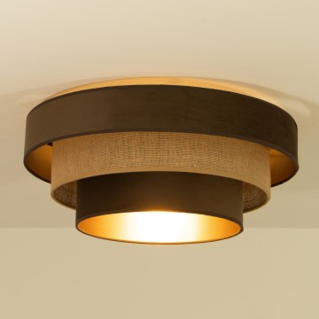 Φωτιστικό οροφής WENTA 1xE27/60W/230V Ø 50 εκ. καφέ/γιούτα