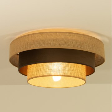 Φωτιστικό οροφής WENTA 1xE27/60W/230V διάμ. 50 cm γιούτα/καφέ