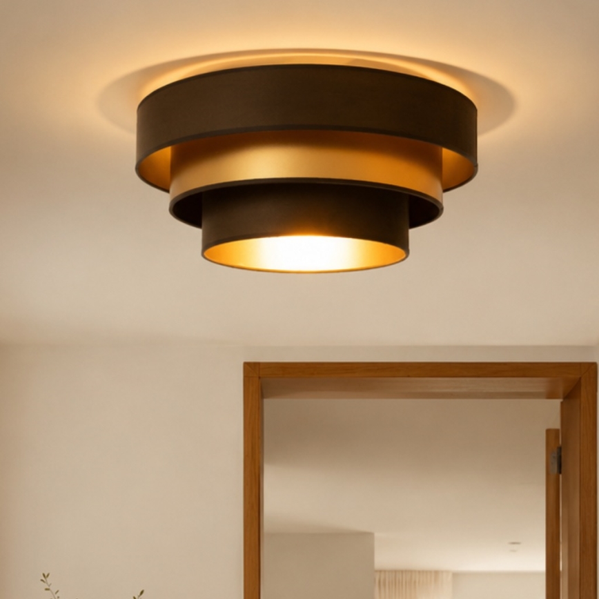Φωτιστικό οροφής WENTA 1xE27/60W/230V, διάμ. 50 εκ., καφέ/χρυσό