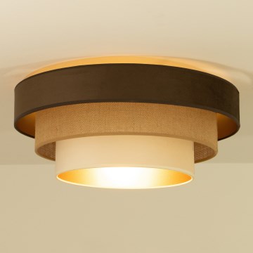 Φωτιστικό οροφής WENTA, 1xE27/60W/230V, διάμετρος 50 εκ., καφέ/γιούτα/μπεζ