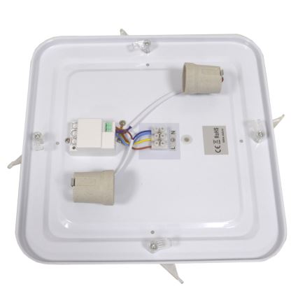 Φωτιστικό οροφής WILTON με αισθητήρα, 2xE27/60W/230V, 33x33 cm, μαύρο