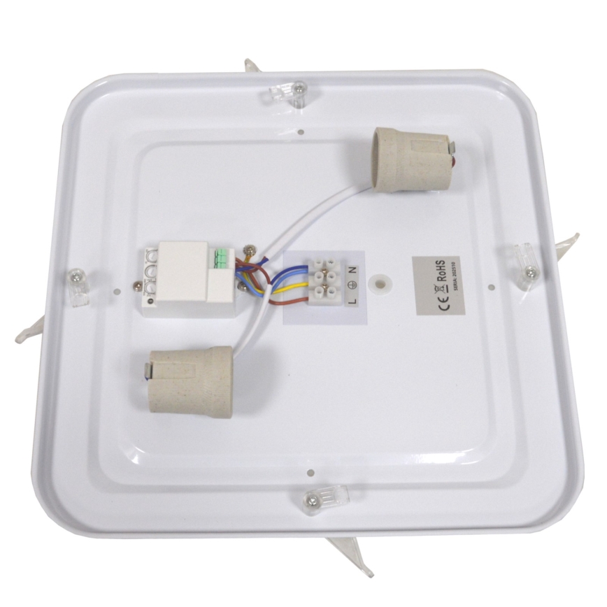 Φωτιστικό οροφής WILTON με αισθητήρα, 2xE27/60W/230V, 33x33 cm, μαύρο