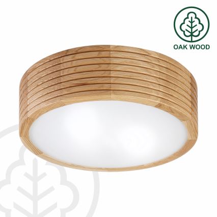 Φωτιστικό οροφής για μπάνιο LINARO 2xE27/15W/230V IP54, φινίρισμα βελανιδιάς, Ø 27 εκ.